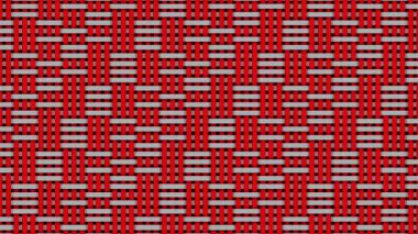 Düzensiz hareket eden yatay ve dikey çizgilerin kırmızı ve gri soyut sanatı.