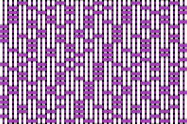 Düzensiz hareket eden yatay ve dikey çizgilerin mor ve beyaz soyut sanatı.