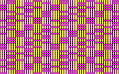 Düzensiz hareket eden yatay ve dikey çizgilerin pembe ve sarı soyut sanatı.