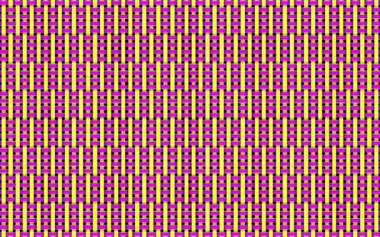 Düzensiz hareket eden yatay ve dikey çizgilerin pembe ve sarı soyut sanatı.