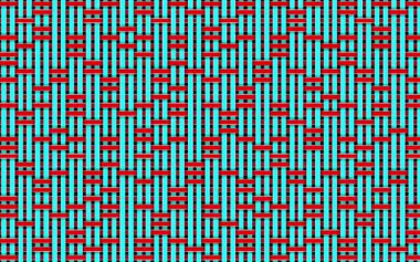 Nane yeşili ve kırmızı soyut sanatı yatay ve dikey çizgiler düzensiz hareket ediyor.