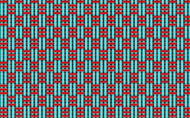 Nane yeşili ve kırmızı soyut sanatı yatay ve dikey çizgiler düzensiz hareket ediyor.