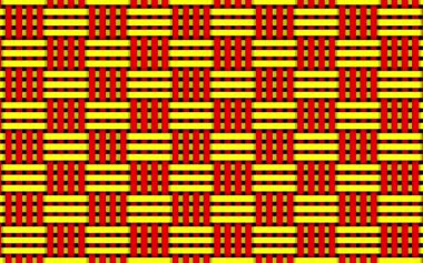 Düzensiz hareket eden yatay ve dikey çizgilerin sarı ve kırmızı soyut sanatı.