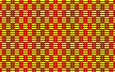 Düzensiz hareket eden yatay ve dikey çizgilerin sarı ve kırmızı soyut sanatı.