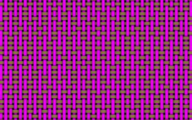 Düzensiz hareket eden yatay ve dikey çizgilerin pembe ve kahverengi soyut sanatı.