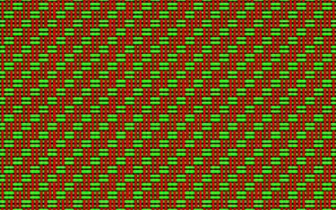 Yatay ve dikey çizgilerin düzensiz hareket eden yeşil ve kırmızı soyut sanatı.