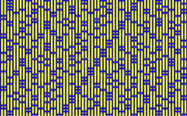 Düzensiz hareket eden mavi ve sarı soyut yatay ve dikey çizgiler.