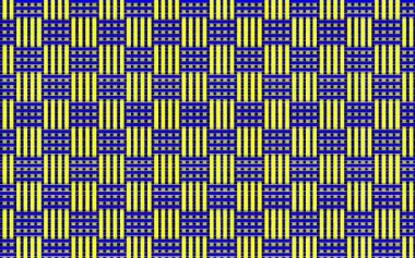 Düzensiz hareket eden mavi ve sarı soyut yatay ve dikey çizgiler.