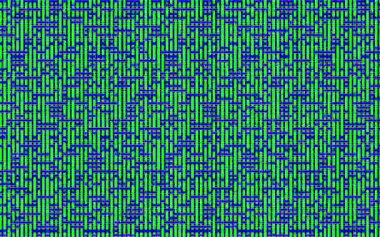 Mavi ve yeşil, yatay ve dikey çizgilerin düzensiz hareket etme sanatı.