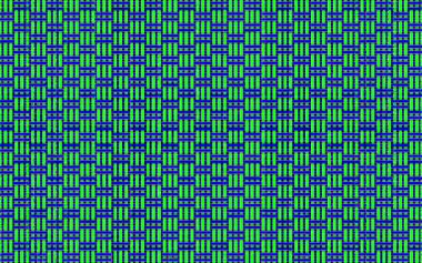 Mavi ve yeşil, yatay ve dikey çizgilerin düzensiz hareket etme sanatı.