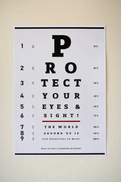 Yaratıcı göz testi çizelgesi, göz doktorunu ziyaret etmek için yaratıcı tavsiye.