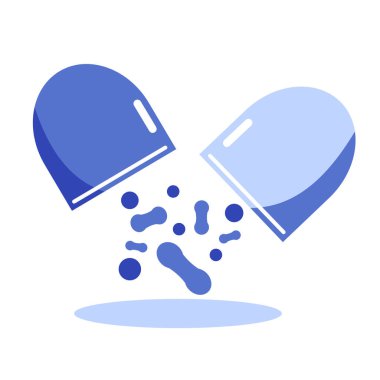 Beyaz arkaplanda bir probiyotik kapsül