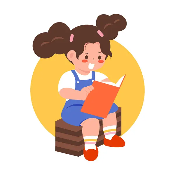 Bir çocuk oturuyor ve tam konsantrasyonlu bir kitap okuyor..