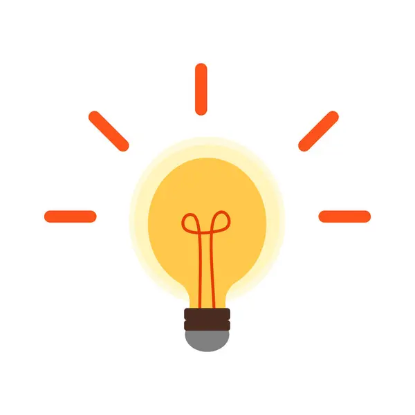 Parlayan sarı bir ampul, ilhamı sembolize eder ya da yeni bir fikrin ortaya çıkmasını..