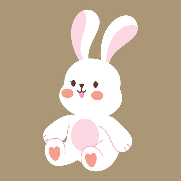 Милый кролик сидит и улыбается..