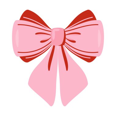 Beyaz arka planda pembe ve kırmızı bir kurdele..