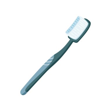 Saf mavi diş fırçası beyazda izole edilmiş. Diş bakımı ve ağız sağlığı için gereklidir..