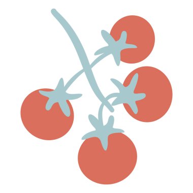 Olgun kırmızı domateslerin taze bir dalının basit bir gösterimi, sağlıklı yemek ve yemek temaları için mükemmel..