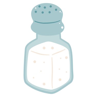 Basit bir tuzluk çizimi, yemek, baharat ve mutfak temaları için ideal..