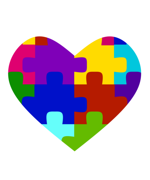 kalp ile gökkuşağı bulmacası, otizm konsepti sanat