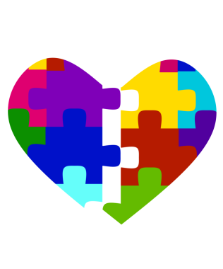 Bulmacada gökkuşağı kalbi, Otizm İllüstrasyonu