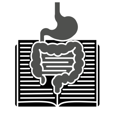 Açık Kitap Tıbbi ve Eğitimsel İllüstrasyon Üzerine Mide ve Bağırsakla Sindirim Sistemi Kavramı
