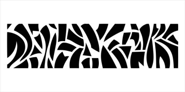 Soyut zebra esinlenilmiş bir desenin siyah ve beyaz vektör çizimi. Modern kabile tasarımı, tekstil, duvar kağıdı ve dekoratif sanat projeleri için mükemmel.