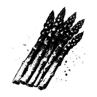 Siyah-beyaz oyma biçiminde bir grup kuşkonmaz vektörü