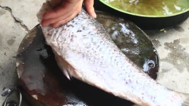 Zencefille marine edilmiş kızarmış balık.