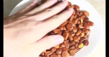 Tropikal badem tohumlarını soy