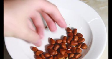 Tropikal badem tohumlarını soy