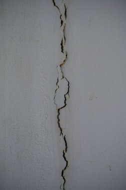 Derin çatlaklar alçıdan yılan geçiyor, bu ihmal edilmiş iç mekanın yıpranmış karakterini sergiliyor..