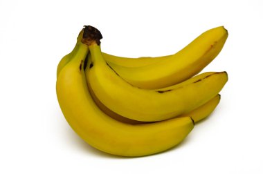 Olgun sarı muz kümesi zarif bir şekilde oturur, pürüzsüz dokusunu ve davetkar görünümünü vurgular..