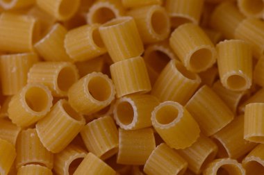 Ditaloni Rigati Pasta Arkaplanı Üst Görünümü