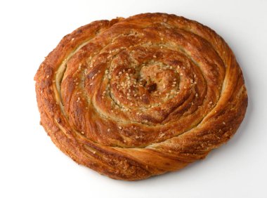 Türk Tahini Tatlı Çöreği Beyaz Arkaplanda