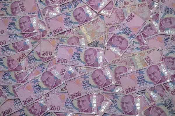 Pembe banknotlar bir yüzeyi kaplıyor. Detaylı portreler ve yumuşak ışık altında canlı desenler vurgulanıyor..