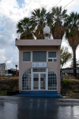 Lefke Cyprus 05.30.2025 Exterior view of a law office in Cyprus. The building features traditional Mediterranean architecture,