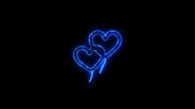 Neon Love Heart. Sevgililer Günü Geçmişi 'ni kullan. Love Neon Sign.or Health Icons - Neon Stili