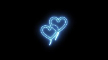 Neon Love Heart. Sevgililer Günü Geçmişi 'ni kullan. Love Neon Sign.or Health Icons - Neon Stili