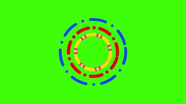 Yeşil Spiral Teknoloji ve İllüstrasyon Neon ikonu. Dairesel ve ışık demetleri