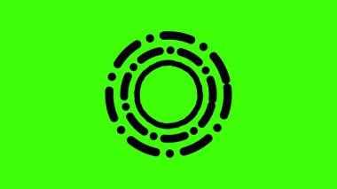 Yeşil Spiral Teknoloji ve İllüstrasyon Neon ikonu. Dairesel ve ışık demetleri