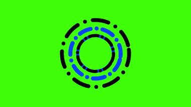 Yeşil Spiral Teknoloji ve İllüstrasyon Neon ikonu. Dairesel ve ışık demetleri