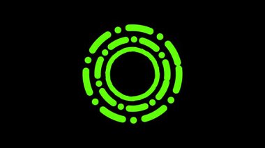 Yeşil Spiral Teknoloji ve İllüstrasyon Neon ikonu. Dairesel ve ışık demetleri