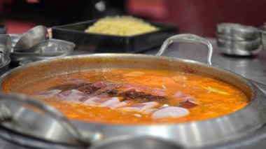 Lezzetli Asya mutfağının yakın görüntüsü 