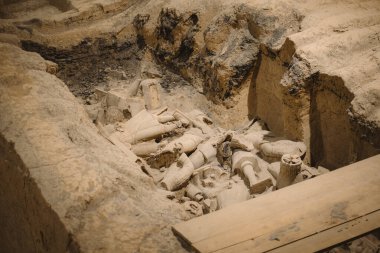 Terracotta figürleri, 2000 yıllık terracotta savaşçıları ordusundan, xian, shaanxi vilayeti, china, asia