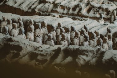 Terracotta ordusu, Çin 'in ilk imparatoru Qin shi Huangdi' nin mezarını korudu, xian, lintong, shaanxi, china, asia