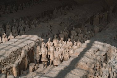 Terracotta figürleri, 2000 yıllık terracotta savaşçıları ordusundan, xian, shaanxi vilayeti, china, asia