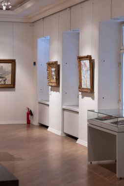 Puşkin Devlet Güzel Sanatlar Müzesi 'ndeki sergide resim, Moskova, Rusya - 1 Mart 2025. Yüksek kalite fotoğraf