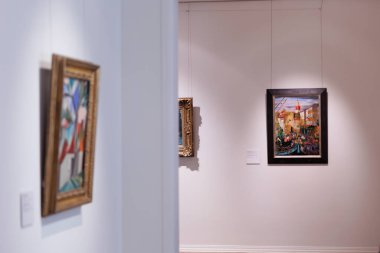 Puşkin Devlet Güzel Sanatlar Müzesi 'ndeki sergide resim, Moskova, Rusya - 1 Mart 2025. Yüksek kalite fotoğraf