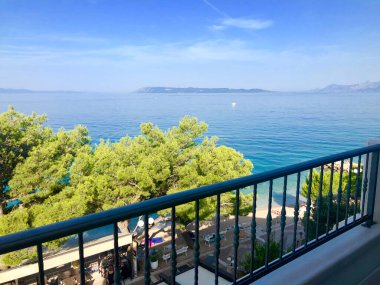 Otelden Adriyatik Denizi 'ne ve adalara kadar. Yüksek kalite fotoğraf